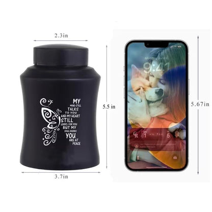 6 Inch Medium Aluminium Cremation Ash Urn for Family & Loved Ones - Black