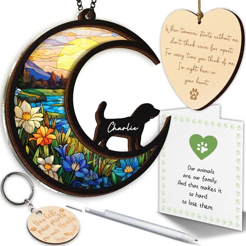 6'' Beagles Memorial Suncatcher, Personalized Name Breed, Pet Ornament Window Car Hanging, Sympathy Gift for Loss of Pet, Passed Away Remembrance Gift for Dog Lovers 46-SS1 - color: Beagle