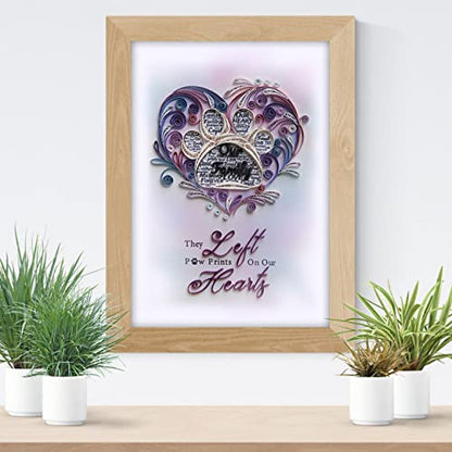 Pet Memory Card, Pet Loss Sympathy Memorial Card, Animal Loss Sympathy Card, Thinking Of You Card, Condolence Quilling Card for Him, Her, Friend and Love (Pet Loss Paw Prints) - color: Pet Loss Paw Prints