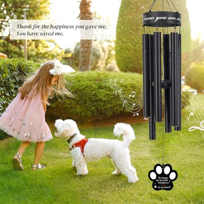 Pet Memorial Wind Chime, 30 Inches Paw Print Pet Remembrance Gift - color: No Longer