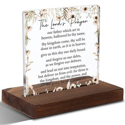 The Lord's Prayer Acrylic Plaque, Inspirational Gift for Christian Friends, Meaningful Gift for Believers, Christian Faith Art, Transparent Acrylic Plaque, XXD180 - style: The Lord's Prayer