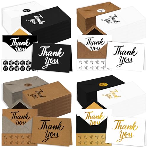 600 PCS Thank You Cards with Envelopes Matching Stickers Thank You Notes Bulk 4x6 Inch Minimalistic Design for Business Baby Shower Wedding Small Business Graduation Bridal Shower Funeral Mixed - color: Multicolor