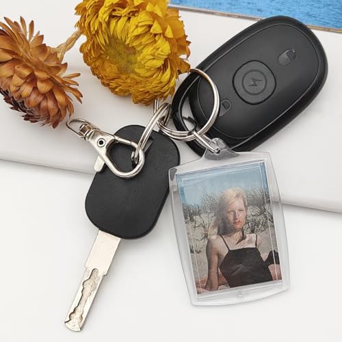 15/20 Pack Acrylic Photo Frame Keychain, Personalized Customizable Keychains, Clear Picture Keychain as Gift - color: 2.16"x 1.57"(20pack)