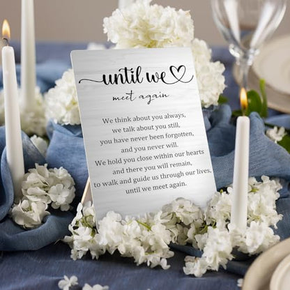Wedding Memorial Wooden Table Sign, 5x7 Inch, Until We Meet Again - color: Memorial 08