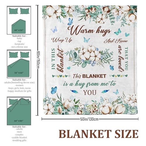 Get Well Gifts for Women, Inspirational Gifts for Women, Sympathy Gift, Thinking of You Gifts, Birthday Gifts for Woman, Feel Better After Surgery, Healing Blanket Throw 50“x60” - color: Warm Hug