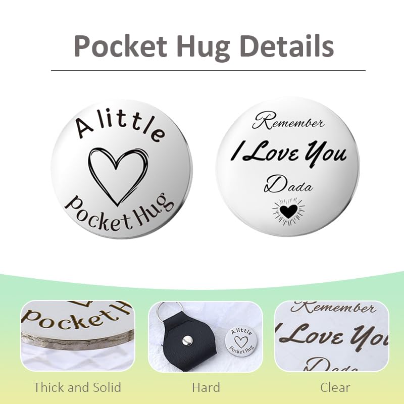 YALLNASL Grandma Aunt Mom Mothers Day Gift for Women Wife Grandpa Uncle Dad Fathers Day Presents for Men Husband Pocket Token - color: Love U Dada