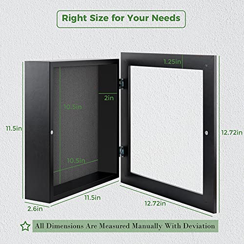 Frametory 11x11 Shadow Box Frame Display Case, 2-inch Depth (Black) - color: Black, size: 11x11(1 Set)