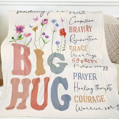 Get Well Gifts for Women, Healing Hug Blanket for Cancer Care, Inspirational/Sympathy/Bereavement Gifts for Women, After-Surgery Gifts, Soft Throw Blankets 50'' X 60''