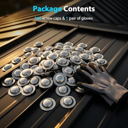 Stainless Steel Roofing Screw Caps for Roof Leak Repair, 100 Pcs
