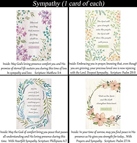 24 Cards ~ No Repeated Designs ~ Sympathy ~ Christian Religious Sentiments ~ Scripture in Every Card