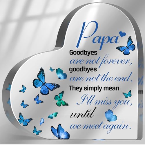 Sympathy Gifts for Loss of Loved One, Memorial Gifts for Loss of Grandpa, In Memory of Papa Plaque, Bereavement Condolences Grief Gifts, Funeral Remembrance Decor Ornament Sign - style: Papa