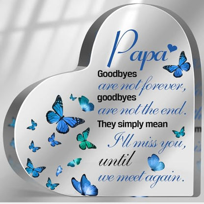 Sympathy Gifts for Loss of Loved One, Memorial Gifts for Loss of Grandpa, In Memory of Papa Plaque, Bereavement Condolences Grief Gifts, Funeral Remembrance Decor Ornament Sign - style: Papa