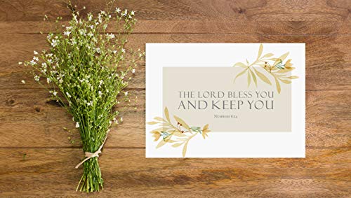 Religious Thank You Cards with Bible Verse - Watercolor Scripture Design - Pack of 24 - Rectangle