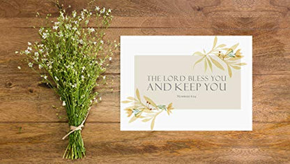Religious Thank You Cards with Bible Verse - Watercolor Scripture Design - Pack of 24 - Rectangle