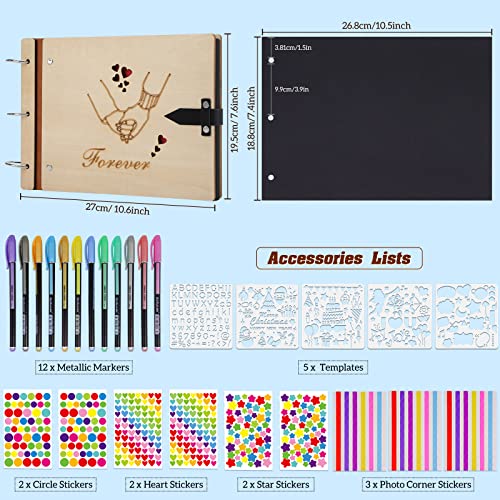 ZEEYUAN Scrapbook Couples Photo Album Love Scrapbook Memory Photo Book "Hand in Hand" Scrap Book- Valentines Day Anniversary Photo Gifts Wedding Guest Book - color: Light Wood Color