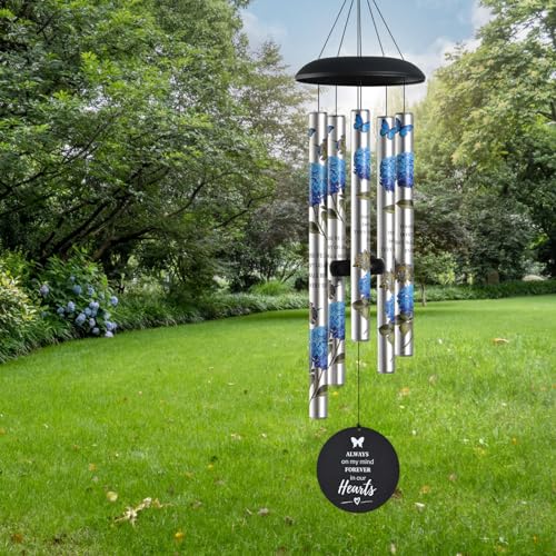 Suntimber Memorial Wind Chimes for Loss of Loved One,(BlueHydrangea,35") | Sympathy Gifts for Loss of Loved One Mother Father, Memorial Gifts in Memory of a Loved One