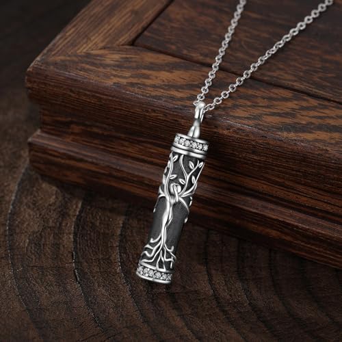 Flower Cute Animal Sterling Silver Pendant Urn Ashes Necklace for Women BF0709 - color: C *Tree Life 4