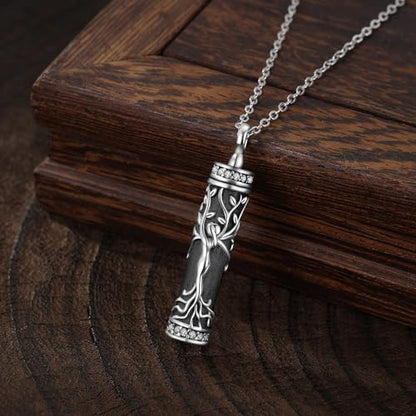 Flower Cute Animal Sterling Silver Pendant Urn Ashes Necklace for Women BF0709 - color: C *Tree Life 4