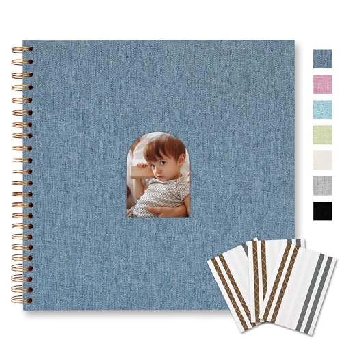 Vienrose Scrapbook Album,40 Pages,10x10 Inch,Dark Blue | Linen Arch Window,Personalized DIY Photo Album – Wedding,Baby Shower,Anniversary,Travel,Keepsake Gift - color: Navy, size: 10 INCH 40 Pages