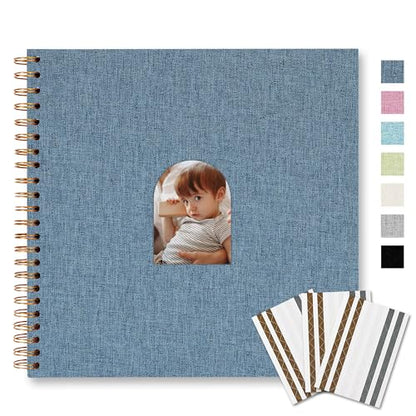 Vienrose Scrapbook Album,40 Pages,10x10 Inch,Dark Blue | Linen Arch Window,Personalized DIY Photo Album – Wedding,Baby Shower,Anniversary,Travel,Keepsake Gift - color: Navy, size: 10 INCH 40 Pages