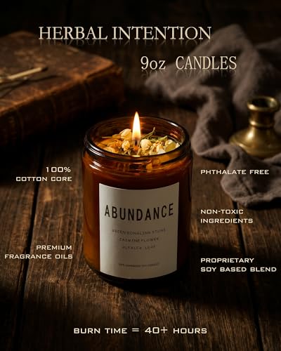Natural Crystal Candle,Abundance, Crystal Ritual, Spiritual, Money Prosperity, Candle Spell.(Abundance) - style: Abundance