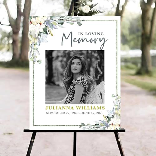 Funeral Welcome Sign, Celebration of Life Welcome Sign, in Loving Memory Sign, Celebration of Life Funeral Sign, Celebration of Life Sign, Memorial Sign with Photo #uoq22 - color: Version #23