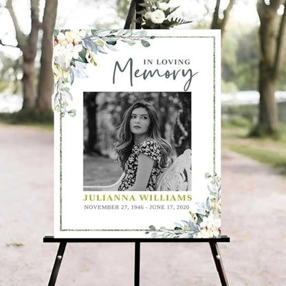Funeral Welcome Sign, Celebration of Life Welcome Sign, in Loving Memory Sign, Celebration of Life Funeral Sign, Celebration of Life Sign, Memorial Sign with Photo #uoq22 - color: Version #23