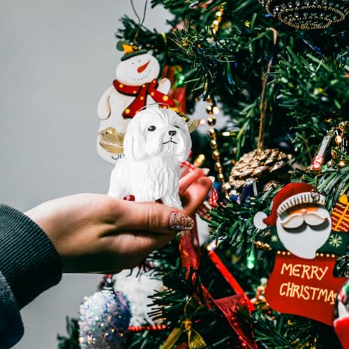 Jetec Angel Dog Memorial Christmas Ornaments for Tree Malta with Gold Wings Hanging Ornament Remembrance Pooch Gifts for Christmas Xmas Loss of Dog