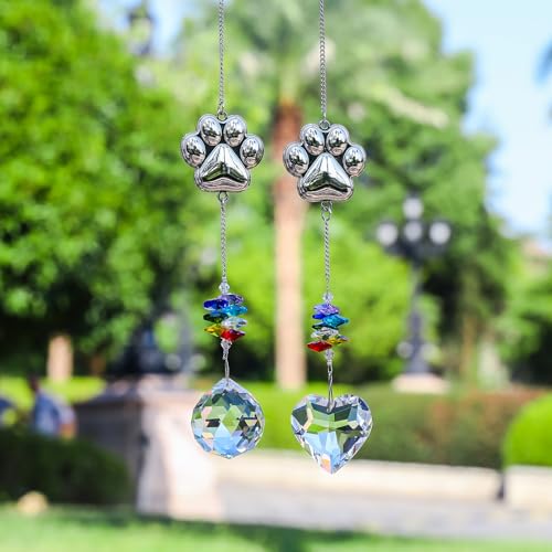 Pet Memorial Suncatcher,Dog Memorial Gifts for Loss of Dog,Cats Remembrance,Pet Loss Sympathy Gift,Bereavement Gifts(Metal) - color: Metal-heart Shaped