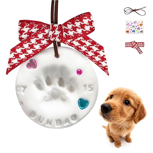 Paw Print Kit Keepsake Ornaments for Dogs Cats and Pets Inkless Non-Toxic Clay DIY Hanging Memorial Ornaments Gifts for Dog Lovers Clay Air-Dries Soft, Light & Uncrackable - size: 1pack