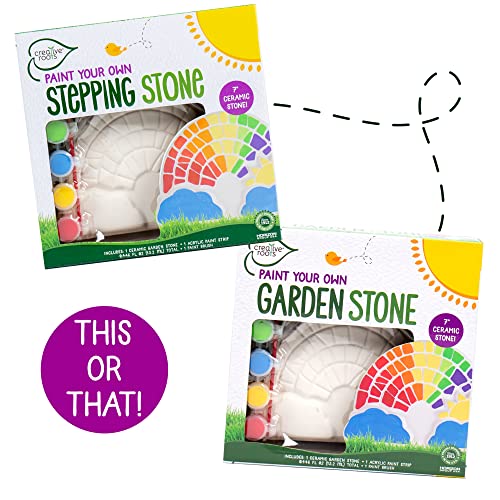 Creative Roots Paint Your Own Rainbow Stepping Stone Craft Kits for Kids, Ceramics to Paint, Ages 6+ - style: Rainbow