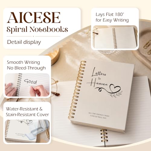 Letters to Heaven Grief Journal Gifts for Women Men 5.5x8.3in | Sympathy Journal Gifts for Loss of Loved One, Condolence Bereavement Grieving Gift Spiral Hardcover Notebook