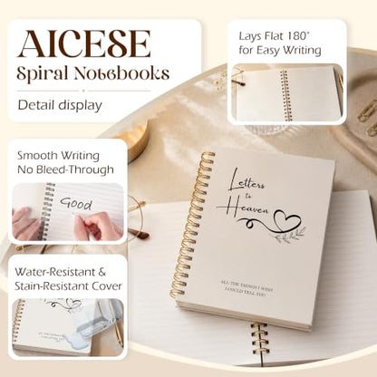 Letters to Heaven Grief Journal Gifts for Women Men 5.5x8.3in | Sympathy Journal Gifts for Loss of Loved One, Condolence Bereavement Grieving Gift Spiral Hardcover Notebook