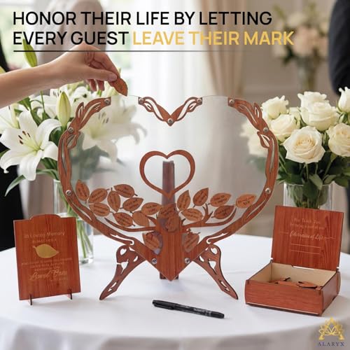 Funeral Guest Book for Memorial Service Keepsake - Versatile Celebration of Life Decorations - Sign-in Board for Memorial Service Reception and Personalized Remembrance Display