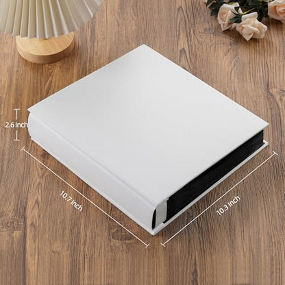 potricher Small 8x10 Photo Album, 160 Pockets, Linen Cover, White - color: White