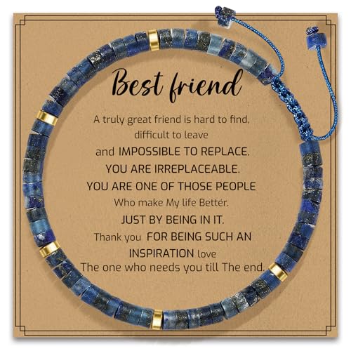AGOT Daughter in Law Bracelets Gifts: Dear Daughter in Law Birthday Gifts from Mother in Law - color: Lapis Lazuli-Best Friend