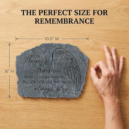 Carson in Angels' Arms Memorial Garden Stone - Sympathy Gift for Funeral | Hand-Painted Stepping Stone to Remember Loved One- Outdoor for Garden or Patio- Weather Resistant
