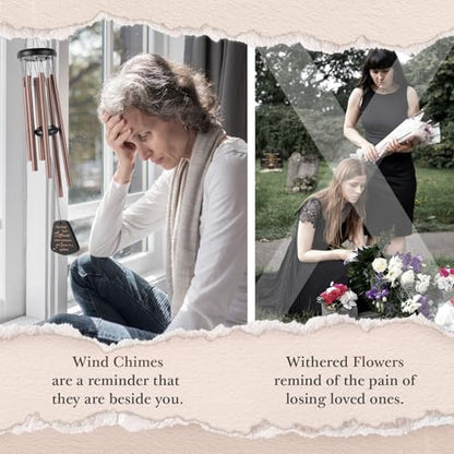 Leebbsin Loss of Loved One Gift, 25.5" Sympathy Wind Chimes | Memorial Gifts for Loss of Loved One, Mom, Dad, Wife, Husband, Child, Remembrance & Bereavement Gifts for Funreal, Outdoor
