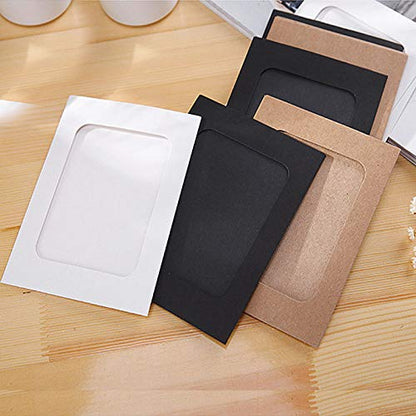Perfect 4U 40PACK Paper Photo Frames Black Paper Photo Flim DIY Wall Picture Hanging Frame Album+Rope+Clips Set DIY Wall Décor 10x15 cm, Great for Family and Friends on Their Birthdays