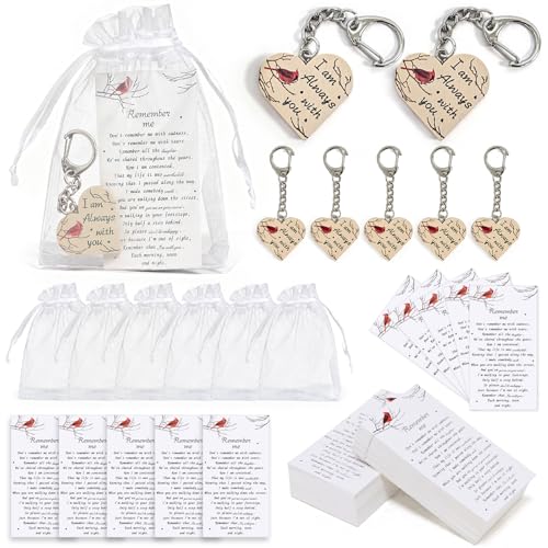 100 Sets Celebration of Life Decorations with Wooden Pocket Hug Keychains