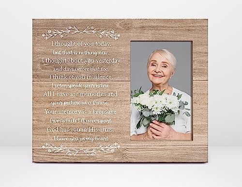 Orchroma Memorial Picture Frame,In Memory of Loved One Gifts,Bereavement Condolences Gifts,I Thought of You Today,4x6 Photo Frame - color: I Thought of You Today