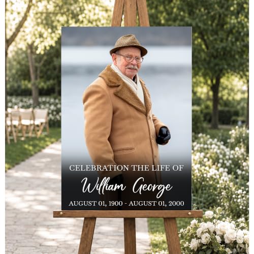 Personalized Funeral Celebration Of Life Welcome Sign #14 - color: Style 14