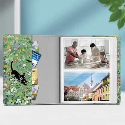 Fintie Photo Album 4x6 Photos - 112 Pockets Wallet Albums Memory Book | Vegan Leather Cover, 4X6 Picture Keepsakes, Family/Wedding/Travel Memory Book, Baby/Kids/Boys/Girls Gift, Black Cats - color: black cats