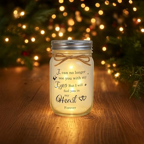 Sympathy Gifts for Loss of Loved One, Memorial Mason Jar Light, Bereavement Gift for Grieving Friends & Family, In Memory of Mom Dad Husband Wife, Remembrance Home Decor - style: Sympathy