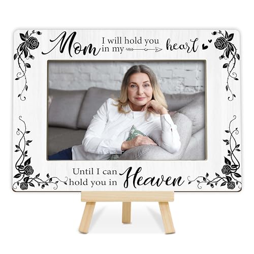 Memorial Gifts Loss of Mom, Sympathy Picture Frame, Remembrance Gifts Wooden Photo Frame with Easel, 4x6 Bereavement Picture Frame for Tabletop Display - G10 - style: Loss of Mom