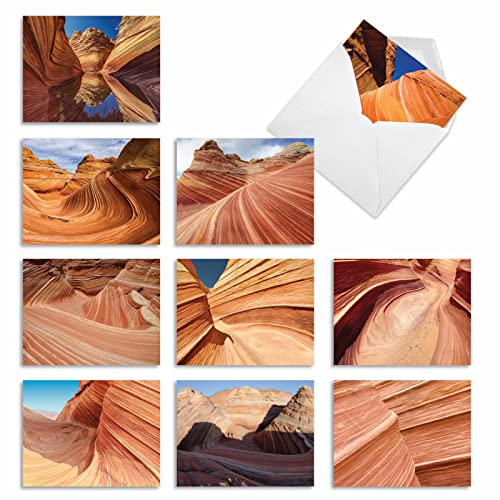 The Best Card Company - Box of 10 All Occasion Cards Blank (4 x 5.12 Inch) - Scenic Landscape Cards Assorted - Carved in Stone M1730BN - style: Carved in Stone