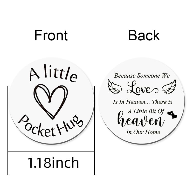 ShiQiao Spl Memorial Gifts for Loss of Loved One Sympathy Remembrance Gift Pocket Hug Token Keychain Coin Bereavement Condolence Gifts for Women Men Boys Girls with PU Leather Key Chains - color: Someone We Love is in Heaven