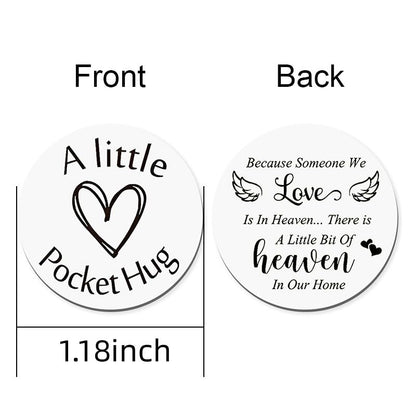 ShiQiao Spl Memorial Gifts for Loss of Loved One Sympathy Remembrance Gift Pocket Hug Token Keychain Coin Bereavement Condolence Gifts for Women Men Boys Girls with PU Leather Key Chains - color: Someone We Love is in Heaven