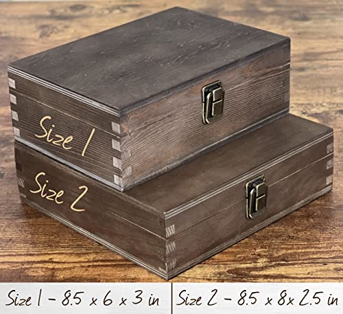 Our Adventures Box, 8.5 in x 8 in x 2.5 in, Wooden Keepsake & Memory Box, Unique Gift Idea, 5th, Custom Engraving - color: Custom Engraving