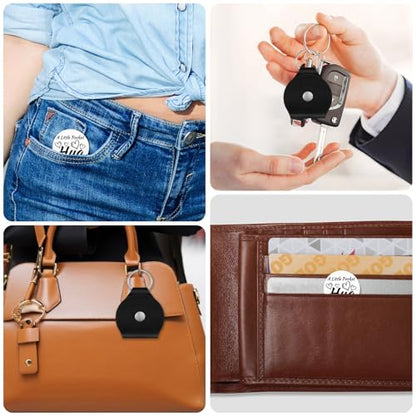 Xiahuyu Pocket Hug Token Pocket Hug Coin Holder Keychain Double Sided Coin Sympathy Memorial Gifts for Loss of Loved One Remembrance Bereavement Condolence Gift for Women Men with Leather Keychain